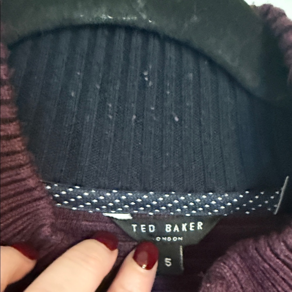 Ted Baker Men's Dark Red Zip-Up Mock Neck Long Sleeve Cardigan XL - Picture 2 of 13